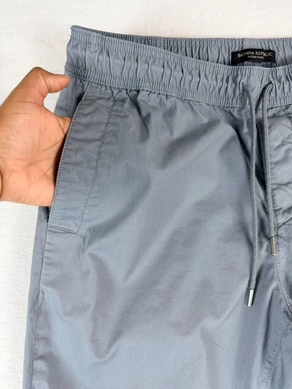 Banana Republic Aiden Pant Jogger Men’s 33x32 Gray Drawstring Cotton Pants
